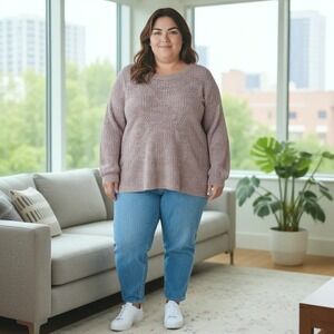 Dex‎ Knit Sweater Oversized Multicolor Pullover Relaxed Fit 4x Coastal Grandma